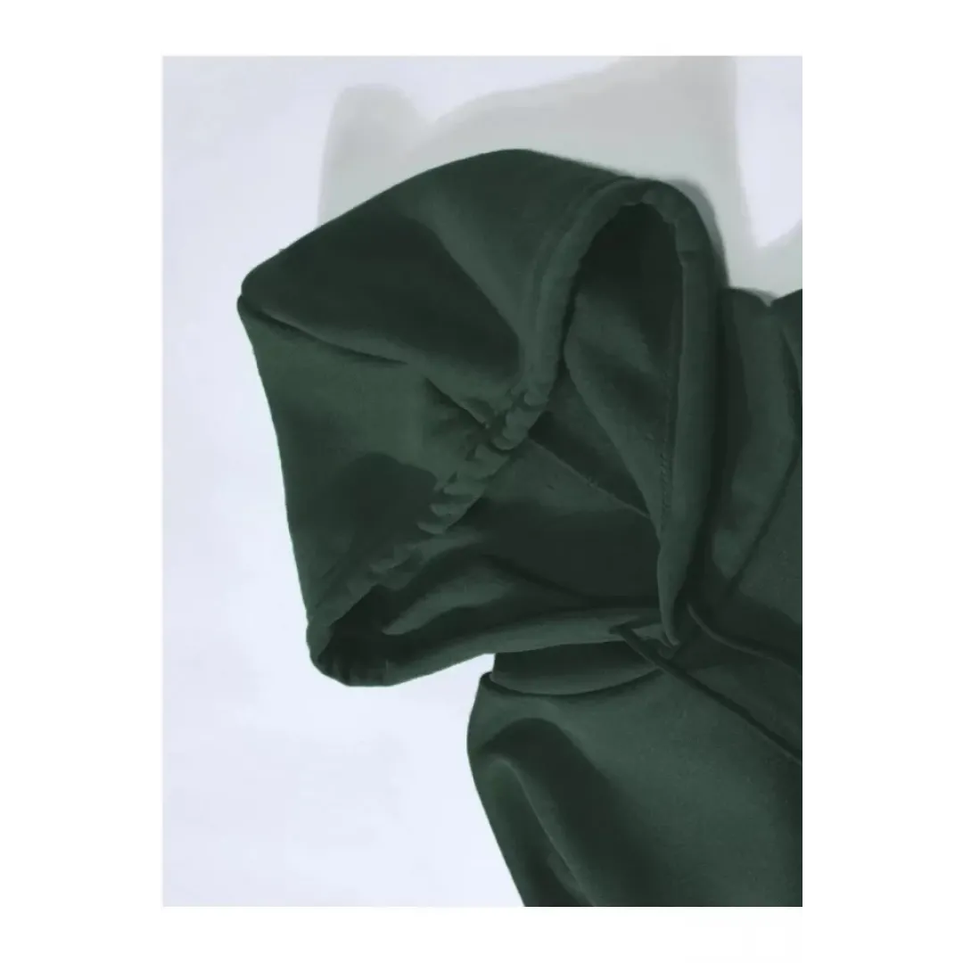 Erkek Düz Kapüşonlu Sweat - Koyu Yeşil - 93100 Erkek Düz Kapüşonlu Sweat - Koyu Yeşil - 93100