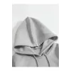 Erkek Düz Kapüşonlu Sweat - Boyalı Gri - 93102 Erkek Düz Kapüşonlu Sweat - Boyalı Gri - 93102
