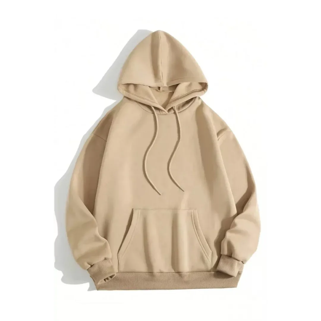 Erkek Düz Kapüşonlu Sweat - Bej - 93104 Erkek Düz Kapüşonlu Sweat - Bej - 93104