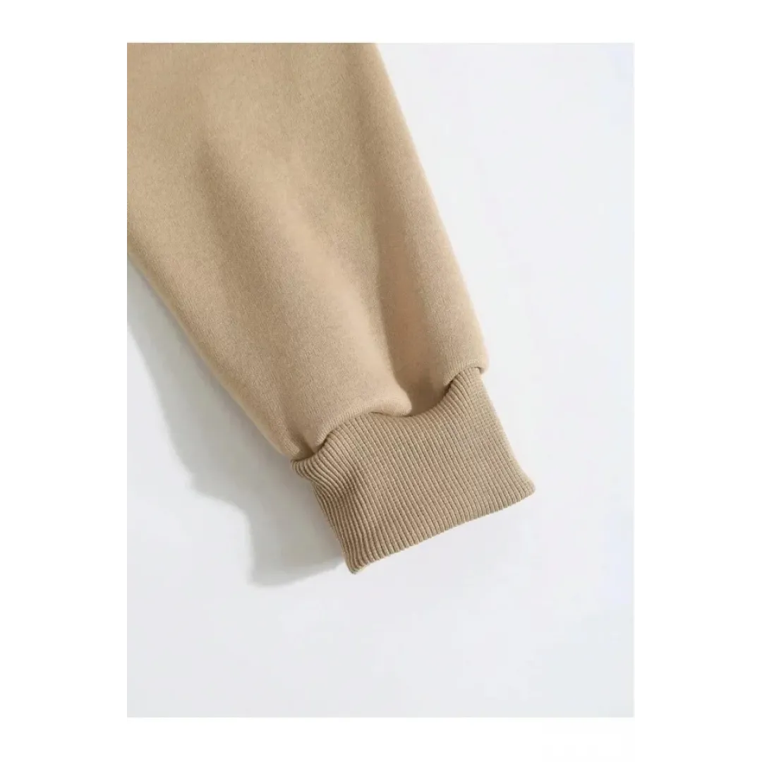 Erkek Düz Kapüşonlu Sweat - Bej - 93104 Erkek Düz Kapüşonlu Sweat - Bej - 93104