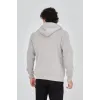 Erkek Kapüşonlu Baskılı Fermuarlı Hırka - Boyalı Gri - 93116 Erkek Kapüşonlu Baskılı Fermuarlı Hırka - Boyalı Gri - 93116