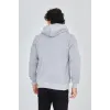 Erkek Kapüşonlu Baskılı Fermuarlı Hırka - Gri - 93120 Erkek Kapüşonlu Baskılı Fermuarlı Hırka - Gri - 93120