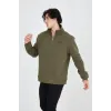 Erkek Yarım Fermuarlı Baskılı Sweat - Yeşil - 93125 Erkek Yarım Fermuarlı Baskılı Sweat - Yeşil - 93125