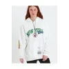 Baskılı Kapüşonlu Sweatshirt - Beyaz - 93135 Baskılı Kapüşonlu Sweatshirt - Beyaz - 93135