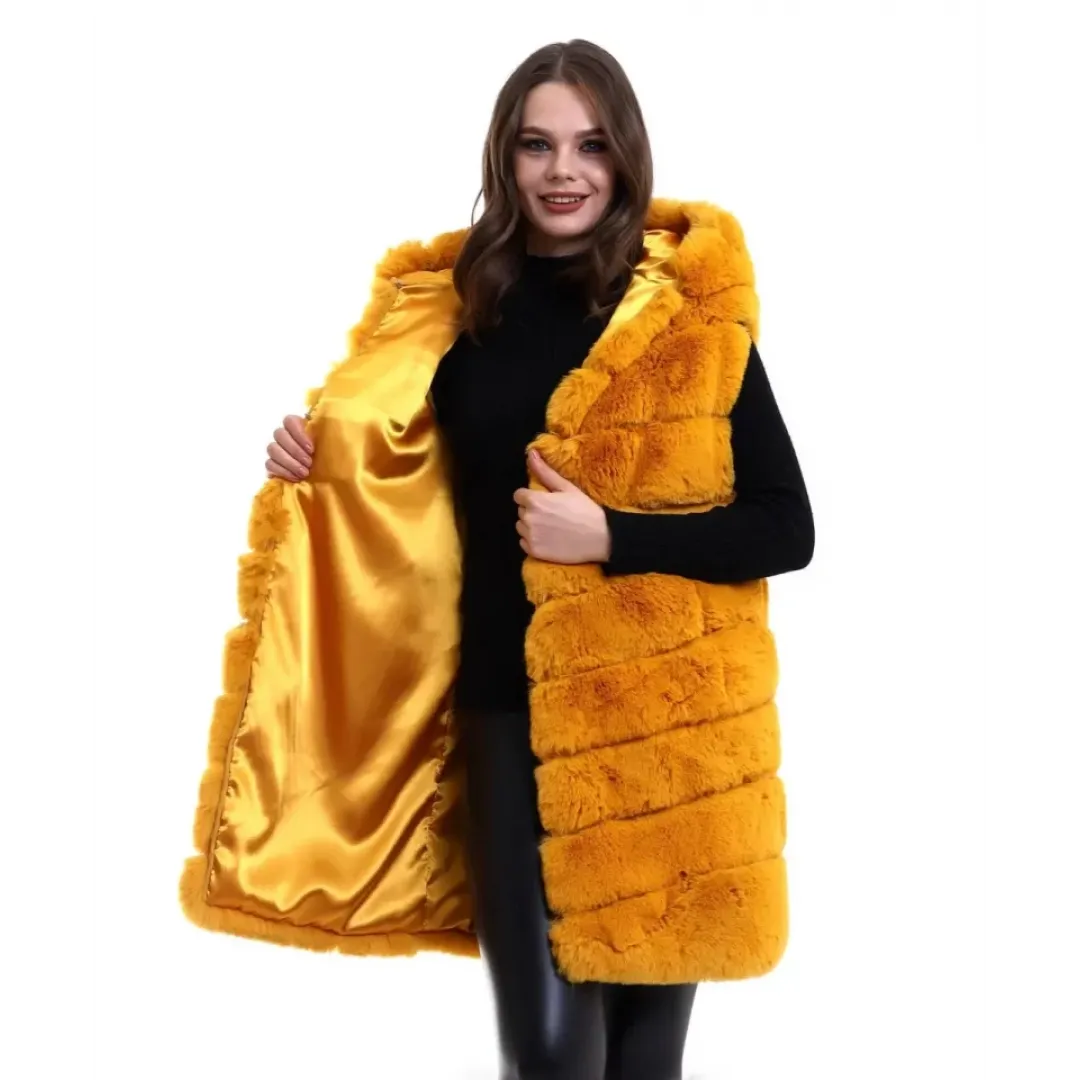 Reks Kapüşonlu Yelek - Sarı - 93145 Reks Kapüşonlu Yelek - Sarı - 93145