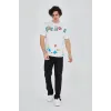 Erkek Baskılı Penye T-Shirt - Beyaz - 93159 Erkek Baskılı Penye T-Shirt - Beyaz - 93159