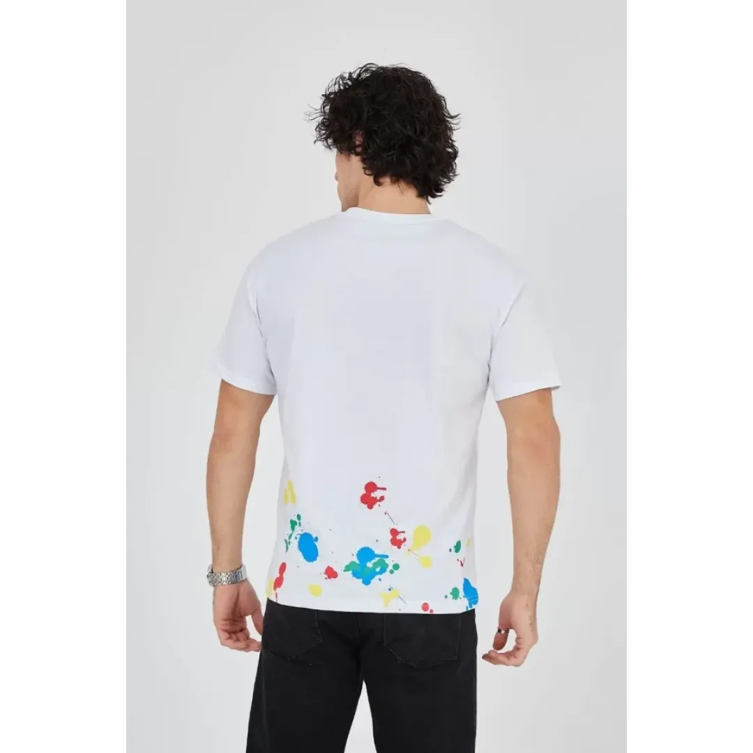 Erkek Baskılı Penye T-Shirt - Beyaz - 93159 Erkek Baskılı Penye T-Shirt - Beyaz - 93159