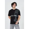 Erkek Baskılı T-Shirt - Siyah - 93161 Erkek Baskılı T-Shirt - Siyah - 93161