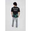 Erkek Baskılı Bisiklet Yaka T-Shirt - Siyah - 93162 Erkek Baskılı Bisiklet Yaka T-Shirt - Siyah - 93162