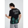 Erkek Baskılı Bisiklet Yaka T-Shirt - Siyah - 93162 Erkek Baskılı Bisiklet Yaka T-Shirt - Siyah - 93162