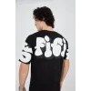 Erkek 24/1 Penye Baskılı T-Shirt - Siyah - 93168 Erkek 24/1 Penye Baskılı T-Shirt - Siyah - 93168