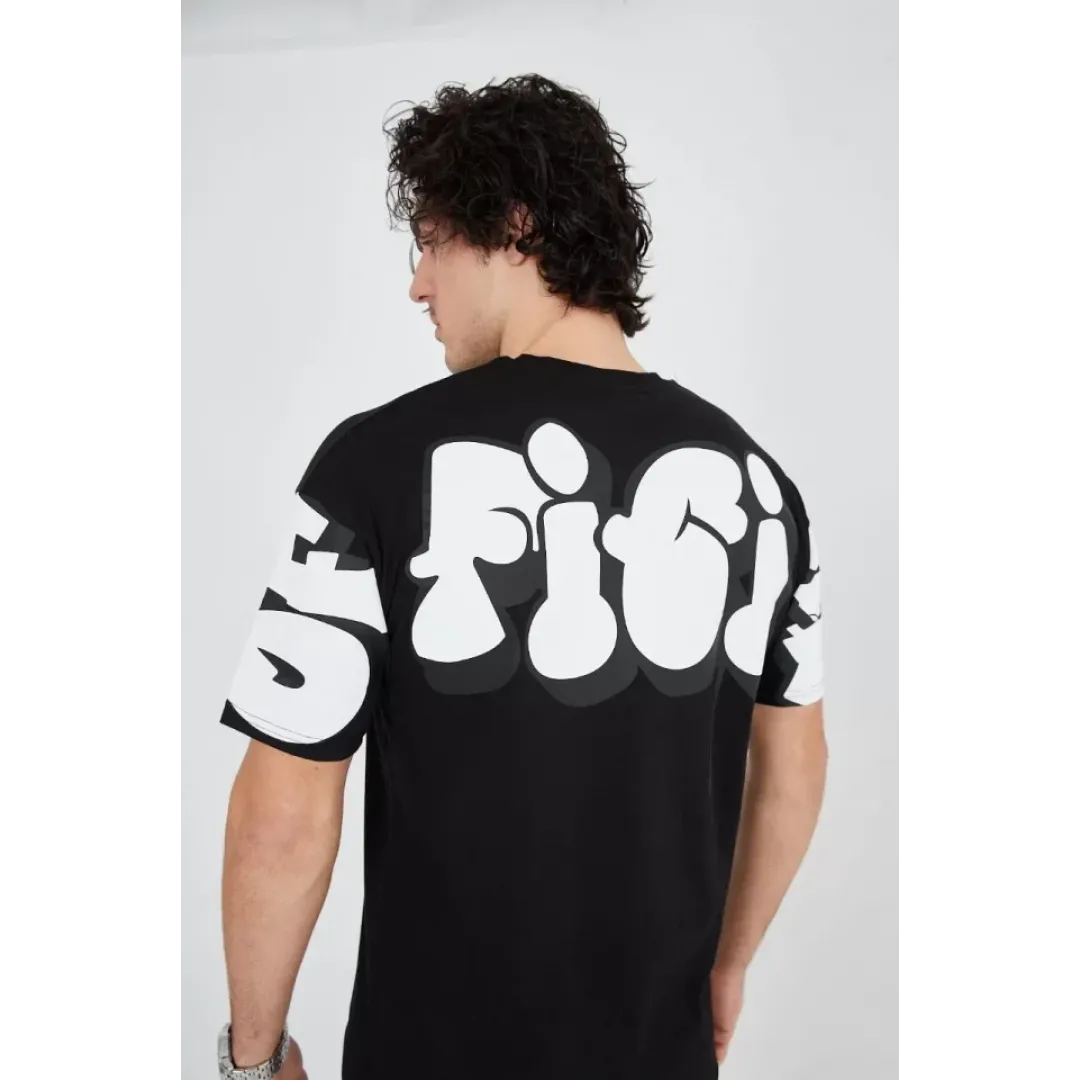 Erkek 24/1 Penye Baskılı T-Shirt - Siyah - 93168 Erkek 24/1 Penye Baskılı T-Shirt - Siyah - 93168