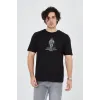 Erkek Penye Baskılı T-Shirt - Siyah - 93170 Erkek Penye Baskılı T-Shirt - Siyah - 93170