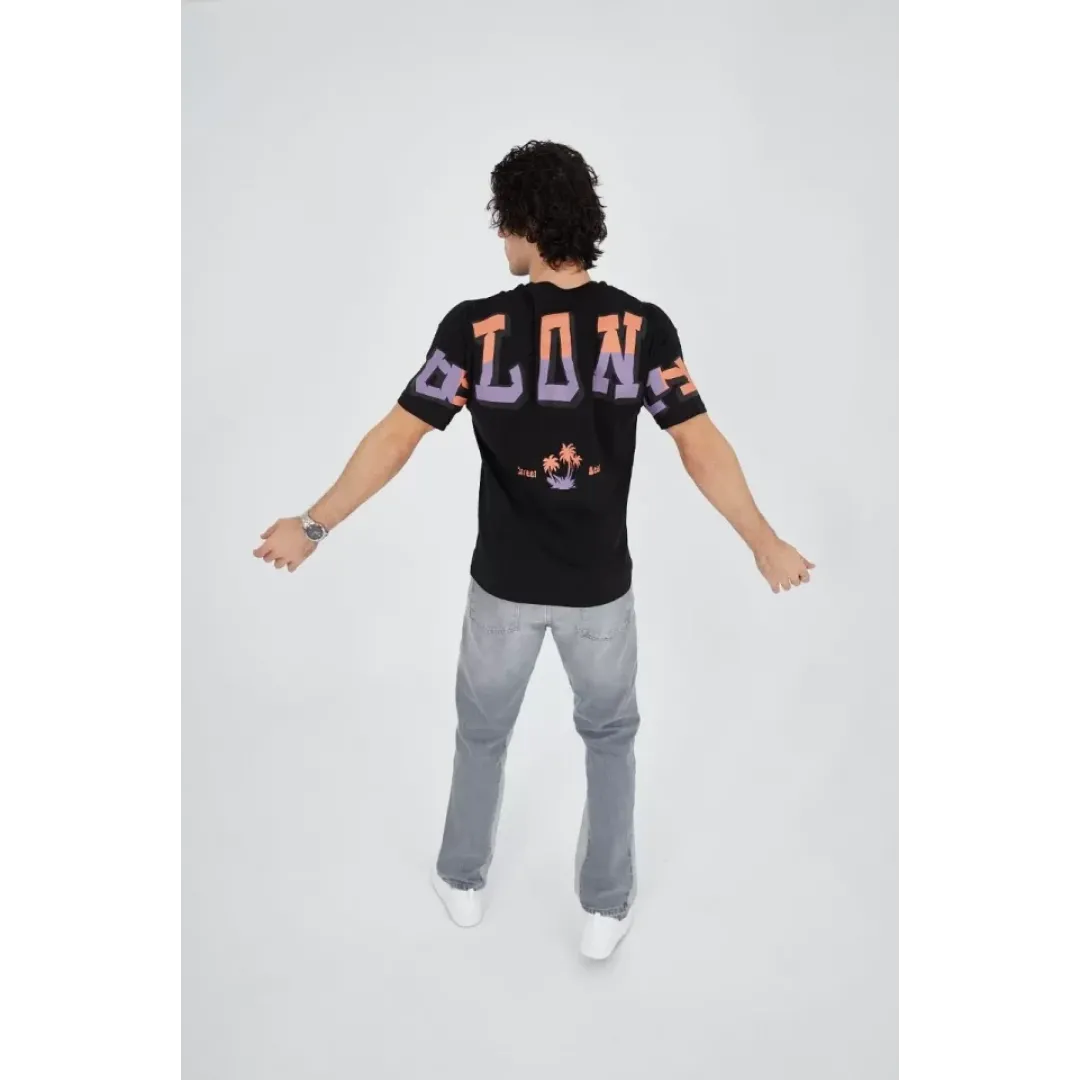 Erkek Ön Ve Arka Baskılı T-Shirt - Siyah - 93172 Erkek Ön Ve Arka Baskılı T-Shirt - Siyah - 93172