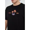 Erkek Ön Ve Arka Baskılı T-Shirt - Siyah - 93172 Erkek Ön Ve Arka Baskılı T-Shirt - Siyah - 93172