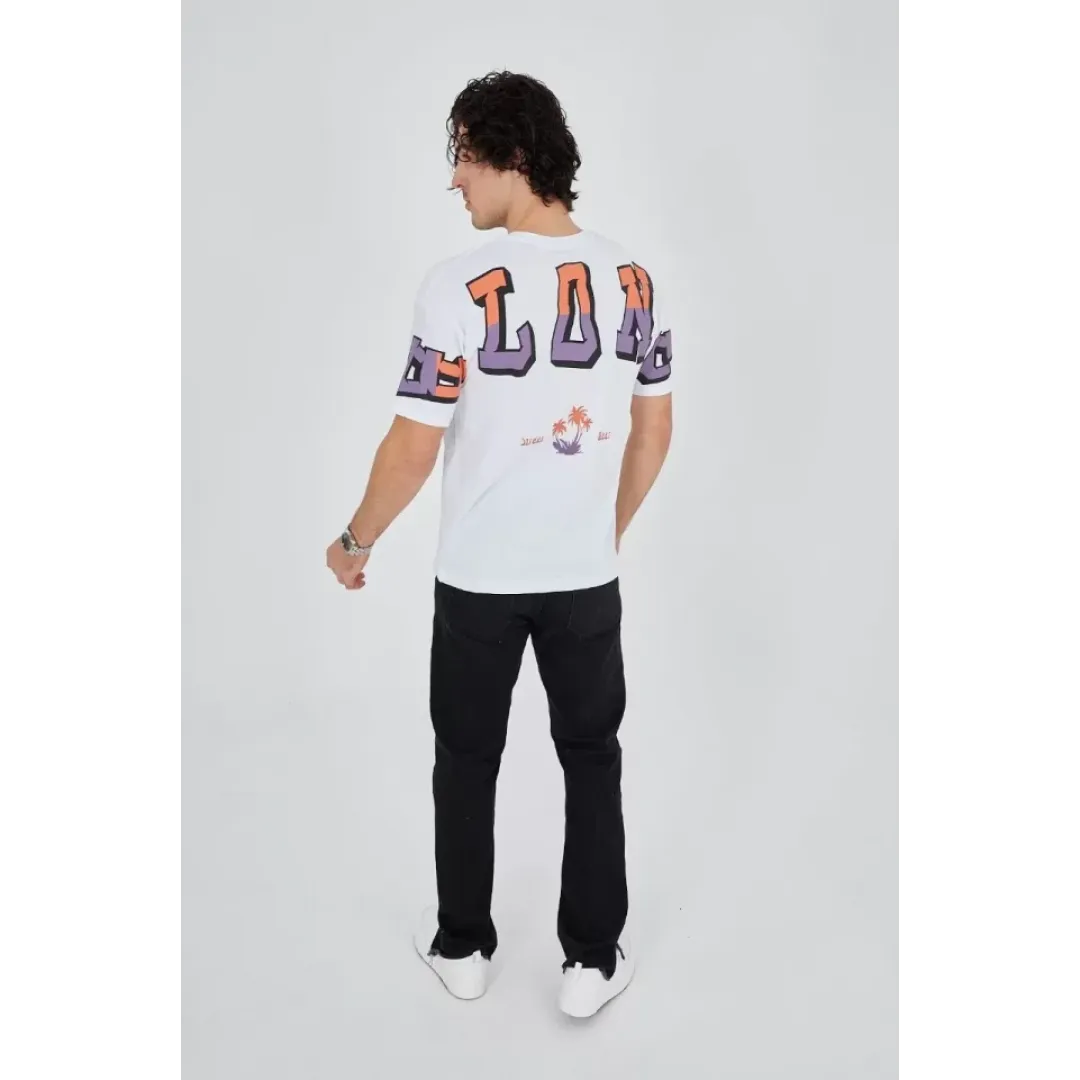 Erkek Ön Ve Arka Baskılı T-Shirt - Beyaz - 93173 Erkek Ön Ve Arka Baskılı T-Shirt - Beyaz - 93173