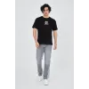 Erkek Bisiklet Yakalı Baskılı T-Shirt - Siyah - 93175 Erkek Bisiklet Yakalı Baskılı T-Shirt - Siyah - 93175