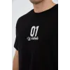 Erkek Bisiklet Yakalı Baskılı T-Shirt - Siyah - 93175 Erkek Bisiklet Yakalı Baskılı T-Shirt - Siyah - 93175