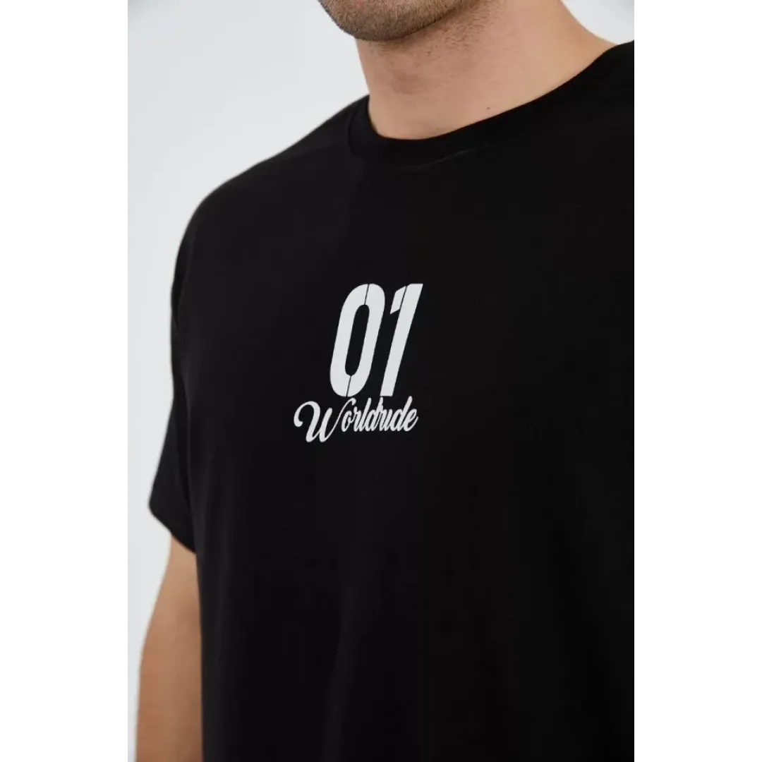Erkek Bisiklet Yakalı Baskılı T-Shirt - Siyah - 93175 Erkek Bisiklet Yakalı Baskılı T-Shirt - Siyah - 93175