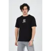 Erkek Bisiklet Yakalı Baskılı T-Shirt - Siyah - 93175 Erkek Bisiklet Yakalı Baskılı T-Shirt - Siyah - 93175