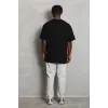 Unisex Oversize Düz Bisiklet Yaka T-Shirt - Siyah - 93183 Unisex Oversize Düz Bisiklet Yaka T-Shirt - Siyah - 93183