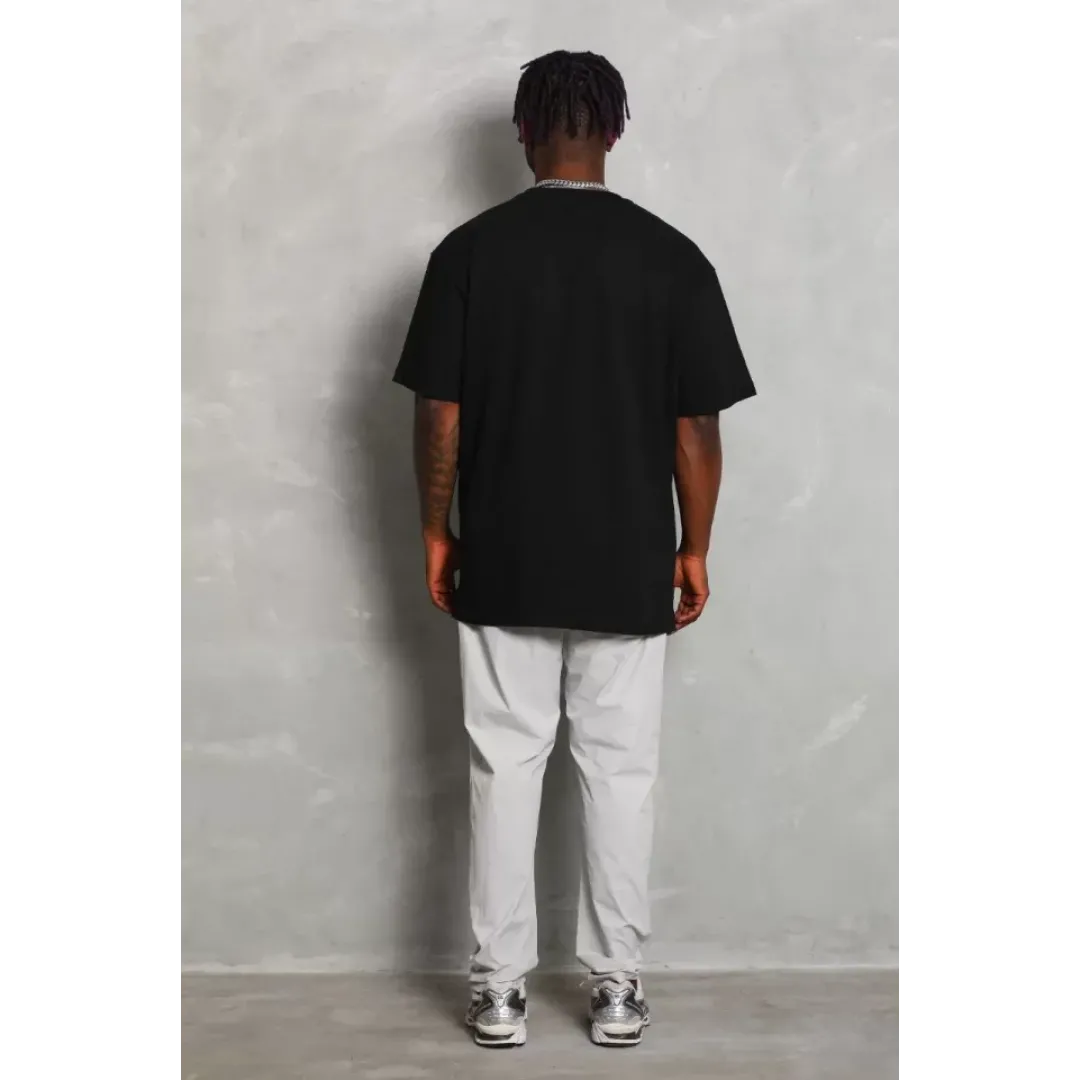Unisex Oversize Düz Bisiklet Yaka T-Shirt - Siyah - 93183 Unisex Oversize Düz Bisiklet Yaka T-Shirt - Siyah - 93183