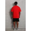 Unisex Oversize Düz Bisiklet Yaka T-Shirt - Kırmızı - 93184 Unisex Oversize Düz Bisiklet Yaka T-Shirt - Kırmızı - 93184