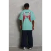 Unisex Oversize Baskılı Bisiklet Yaka T-Shirt - Mint Yeşili - 93195 Unisex Oversize Baskılı Bisiklet Yaka T-Shirt - Mint Yeşili - 93195