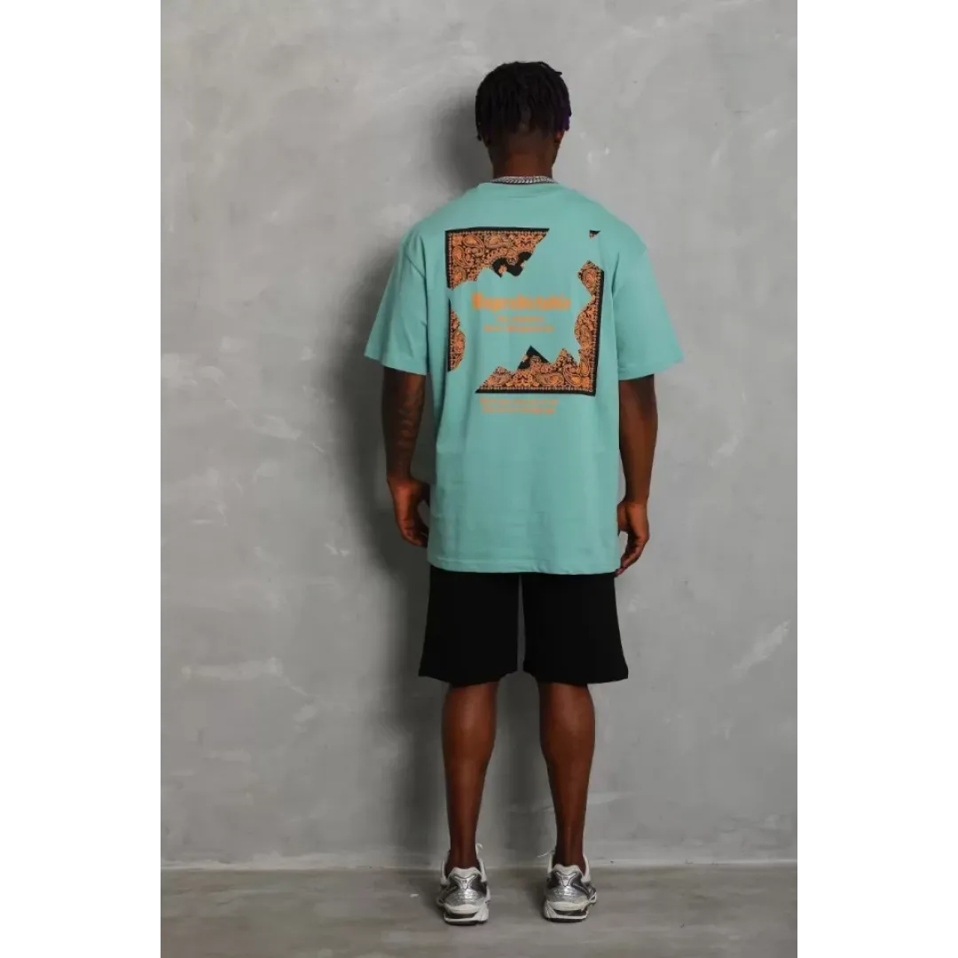 Unisex Oversize Baskılı Bisiklet Yaka T-Shirt - Mint Yeşili - 93200 Unisex Oversize Baskılı Bisiklet Yaka T-Shirt - Mint Yeşili - 93200