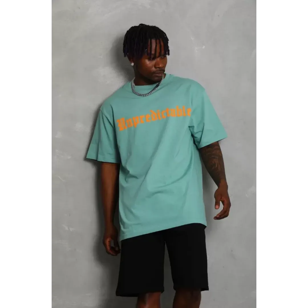 Unisex Oversize Baskılı Bisiklet Yaka T-Shirt - Mint Yeşili - 93200 Unisex Oversize Baskılı Bisiklet Yaka T-Shirt - Mint Yeşili - 93200
