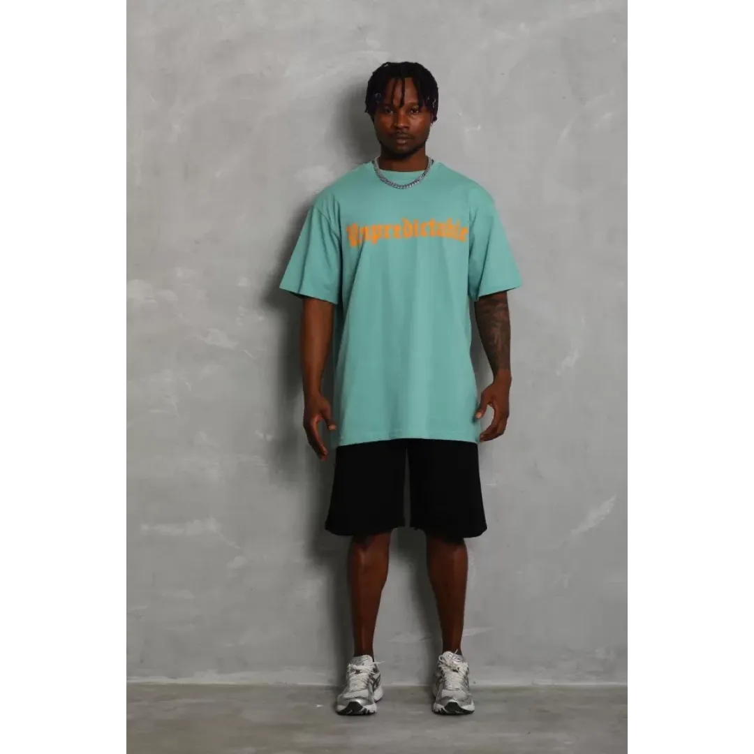 Unisex Oversize Baskılı Bisiklet Yaka T-Shirt - Mint Yeşili - 93200 Unisex Oversize Baskılı Bisiklet Yaka T-Shirt - Mint Yeşili - 93200