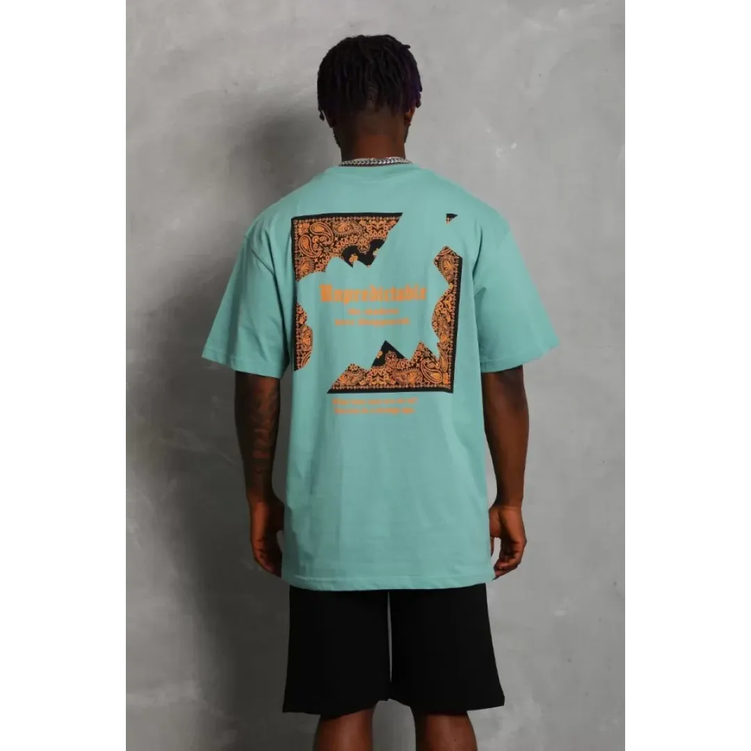 Unisex Oversize Baskılı Bisiklet Yaka T-Shirt - Mint Yeşili - 93200 Unisex Oversize Baskılı Bisiklet Yaka T-Shirt - Mint Yeşili - 93200