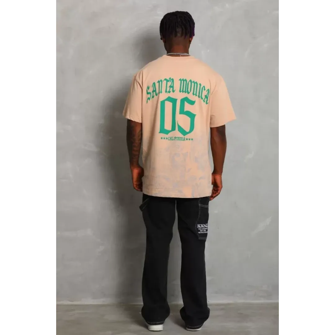 Unisex Oversize Baskılı Bisiklet Yaka T-Shirt - Bej - 93202 Unisex Oversize Baskılı Bisiklet Yaka T-Shirt - Bej - 93202