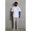Unisex Oversize Baskılı Bisiklet Yaka T-Shirt - Beyaz - 93213 Unisex Oversize Baskılı Bisiklet Yaka T-Shirt - Beyaz - 93213