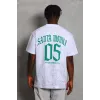 Unisex Oversize Baskılı Bisiklet Yaka T-Shirt - Beyaz - 93213 Unisex Oversize Baskılı Bisiklet Yaka T-Shirt - Beyaz - 93213
