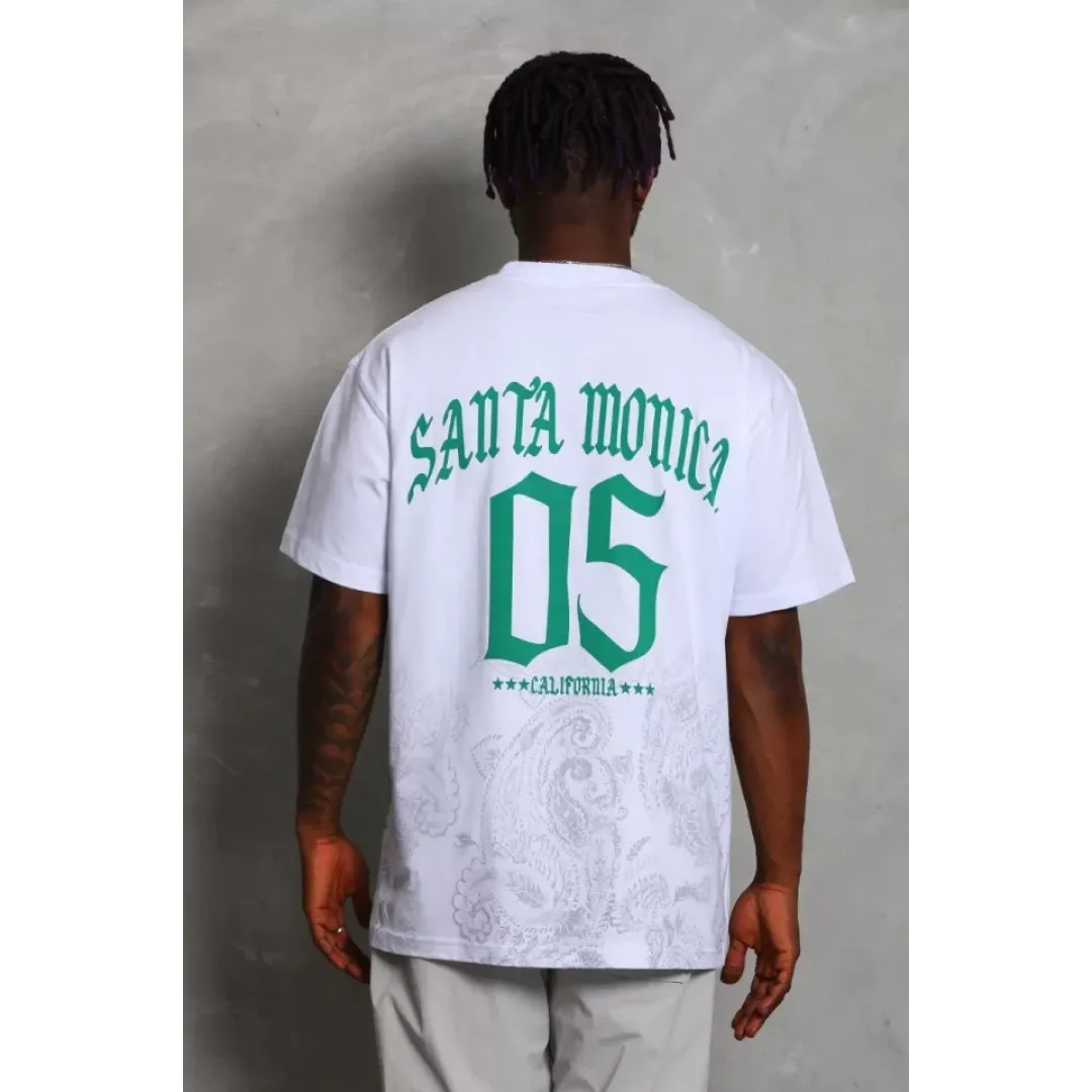 Unisex Oversize Baskılı Bisiklet Yaka T-Shirt - Beyaz - 93213 Unisex Oversize Baskılı Bisiklet Yaka T-Shirt - Beyaz - 93213