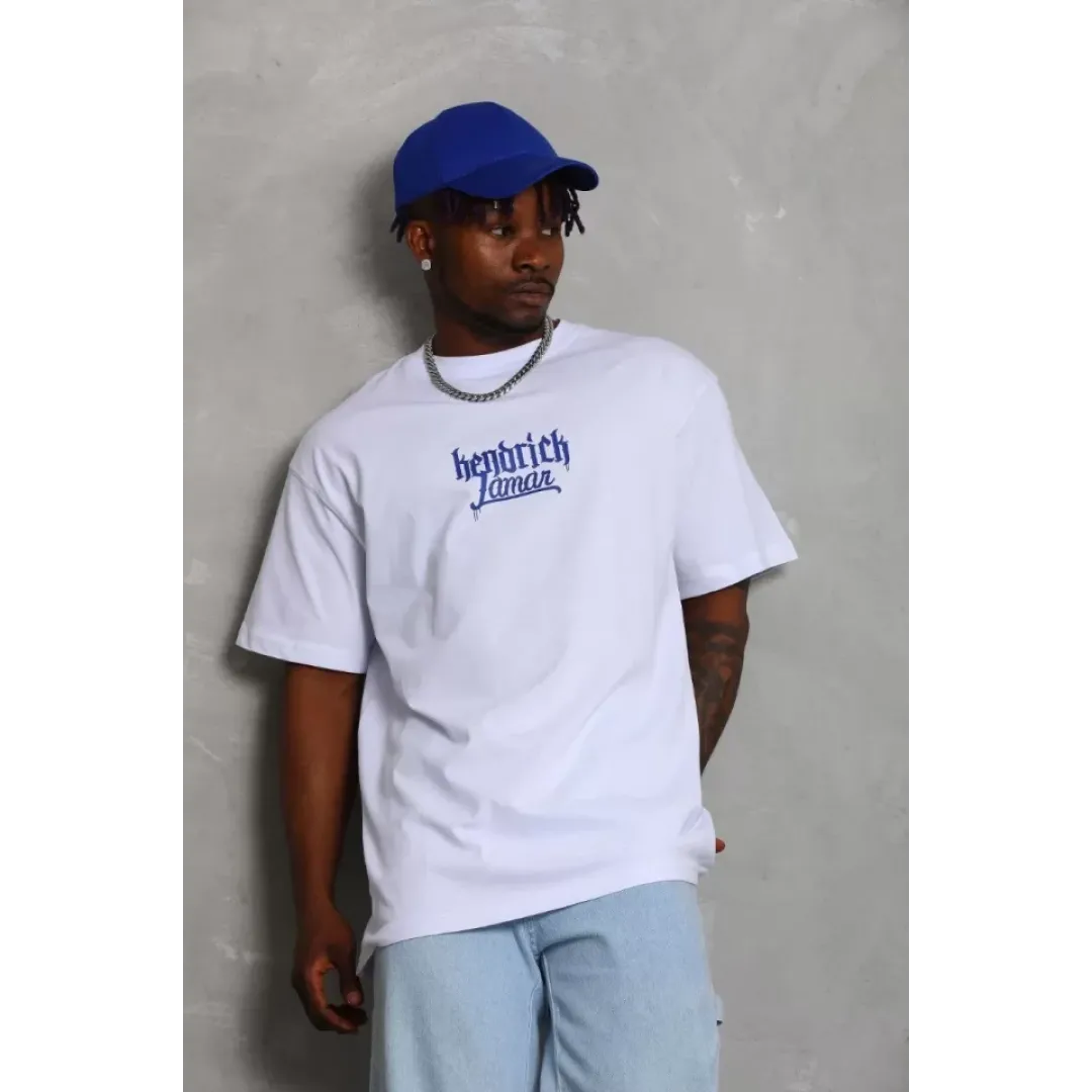 Unisex Oversize Baskılı Bisiklet Yaka T-Shirt - Beyaz - 93217 Unisex Oversize Baskılı Bisiklet Yaka T-Shirt - Beyaz - 93217