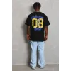 Unisex Oversize Baskılı Bisiklet Yaka T-Shirt - Siyah - 93221 Unisex Oversize Baskılı Bisiklet Yaka T-Shirt - Siyah - 93221