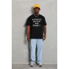 Unisex Oversize Baskılı Bisiklet Yaka T-Shirt - Siyah - 93231 Unisex Oversize Baskılı Bisiklet Yaka T-Shirt - Siyah - 93231