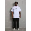 Unisex Oversize Baskılı Bisiklet Yaka T-Shirt - Beyaz - 93234 Unisex Oversize Baskılı Bisiklet Yaka T-Shirt - Beyaz - 93234