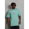Unisex Oversize Baskılı Bisiklet Yaka T-Shirt - Mint Yeşili - 93235 Unisex Oversize Baskılı Bisiklet Yaka T-Shirt - Mint Yeşili - 93235