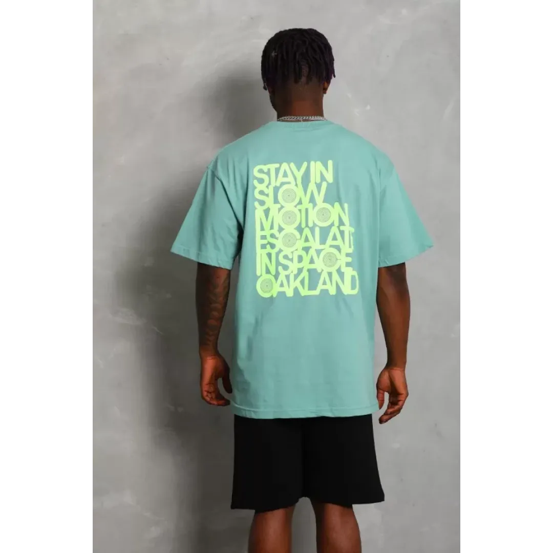 Unisex Oversize Baskılı Bisiklet Yaka T-Shirt - Mint Yeşili - 93240 Unisex Oversize Baskılı Bisiklet Yaka T-Shirt - Mint Yeşili - 93240