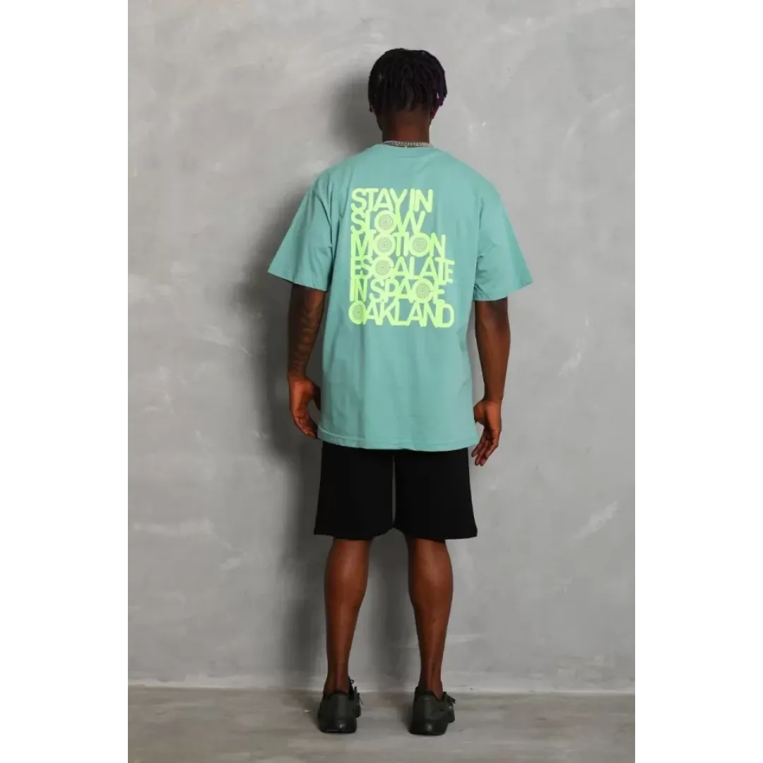Unisex Oversize Baskılı Bisiklet Yaka T-Shirt - Mint Yeşili - 93240 Unisex Oversize Baskılı Bisiklet Yaka T-Shirt - Mint Yeşili - 93240