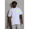 Unisex Oversize Baskılı Bisiklet Yaka T-Shirt - Beyaz - 93242 Unisex Oversize Baskılı Bisiklet Yaka T-Shirt - Beyaz - 93242