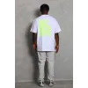 Unisex Oversize Baskılı Bisiklet Yaka T-Shirt - Beyaz - 93242 Unisex Oversize Baskılı Bisiklet Yaka T-Shirt - Beyaz - 93242