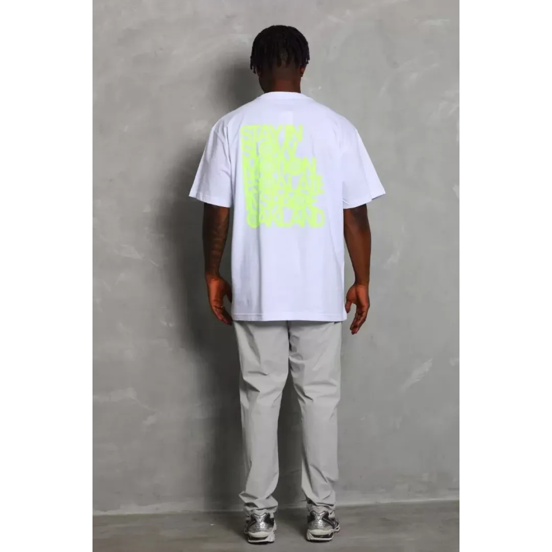 Unisex Oversize Baskılı Bisiklet Yaka T-Shirt - Beyaz - 93242 Unisex Oversize Baskılı Bisiklet Yaka T-Shirt - Beyaz - 93242