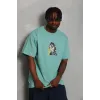 Unisex Oversize Baskılı Bisiklet Yaka T-Shirt - Mint Yeşili - 93245 Unisex Oversize Baskılı Bisiklet Yaka T-Shirt - Mint Yeşili - 93245