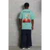 Unisex Oversize Baskılı Bisiklet Yaka T-Shirt - Mint Yeşili - 93245 Unisex Oversize Baskılı Bisiklet Yaka T-Shirt - Mint Yeşili - 93245