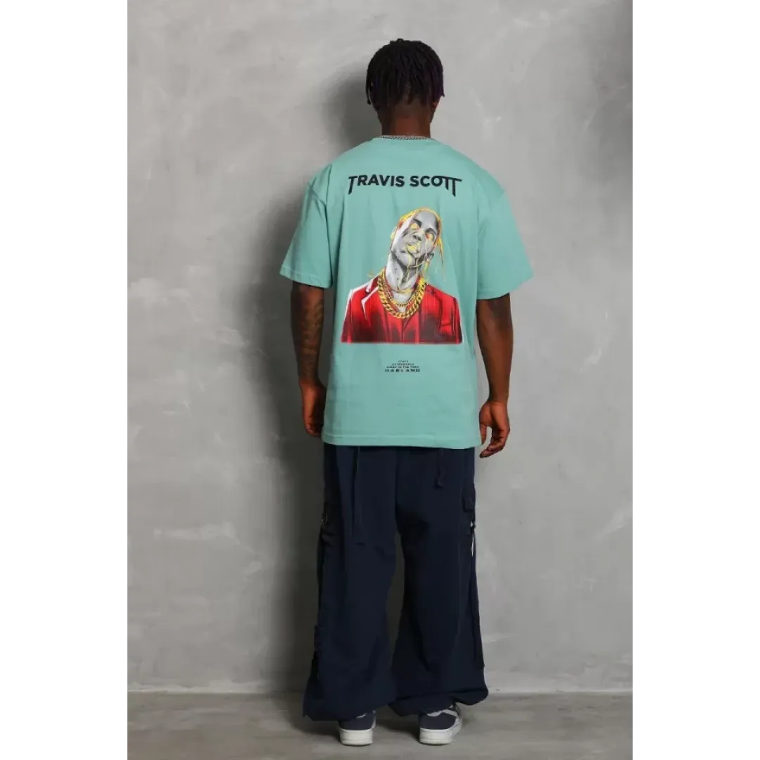 Unisex Oversize Baskılı Bisiklet Yaka T-Shirt - Mint Yeşili - 93245 Unisex Oversize Baskılı Bisiklet Yaka T-Shirt - Mint Yeşili - 93245