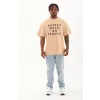 Unisex Oversize Baskılı Bisiklet Yaka T-Shirt - Bej - 93249 Unisex Oversize Baskılı Bisiklet Yaka T-Shirt - Bej - 93249